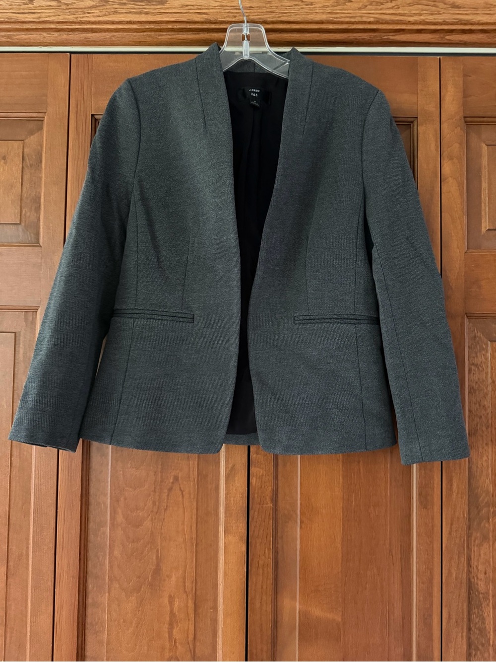 Women's Gray Open Front Blazer Jacket